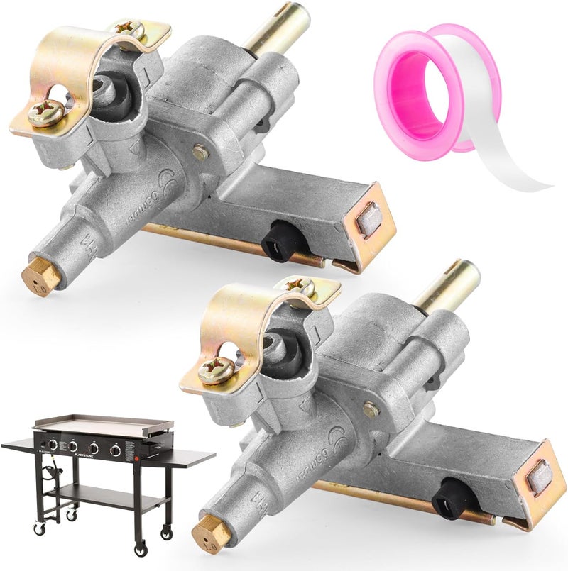 Catilon Griddle Gas Burner Control Valve Replacement for Blackstone 22 Inch Gas Grill Griddle 1666 1813 1842, BBQ Grill Gas Valve Clamp on Style Valve-2 Pack - Image 1